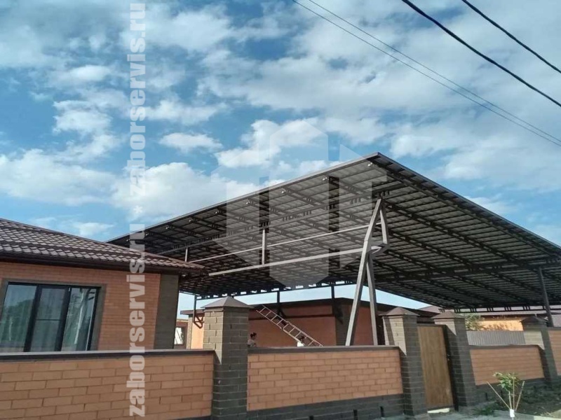 Навес для двух автомобилей пример 3