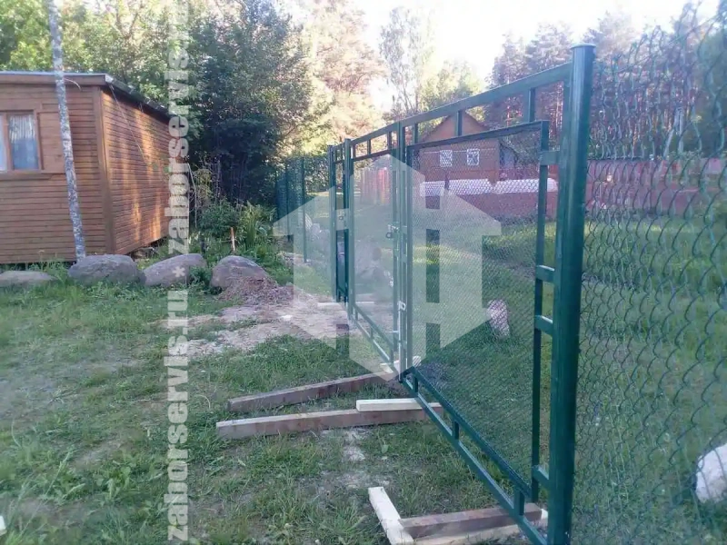 Забор из сетки рабицы с проволокой 72 метра