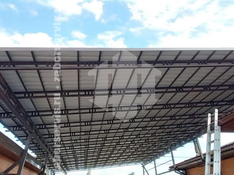 Навес для двух автомобилей пример 3