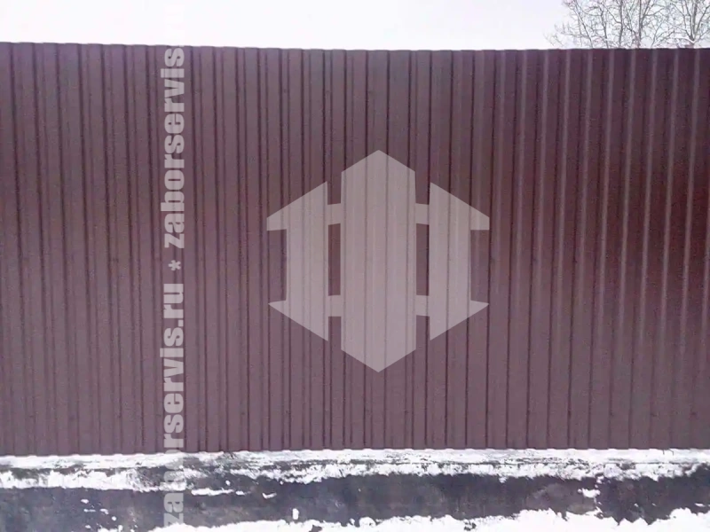 Забор из профнастила на ленточном фундаменте 90 метров