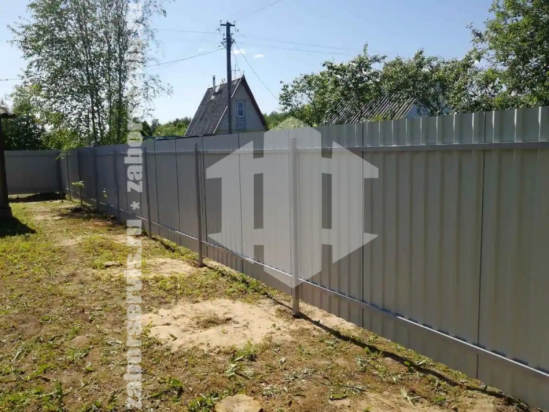 Забор из профнастила оцинкованный 47 метров