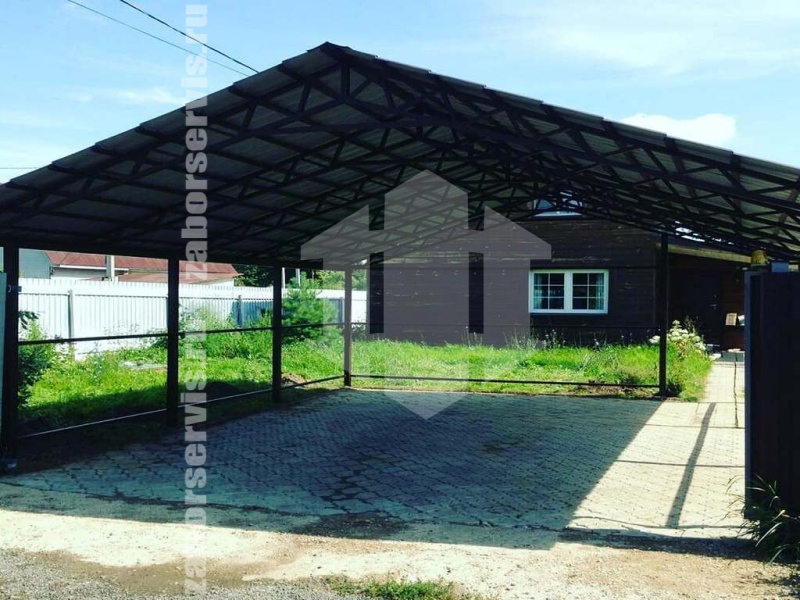 Навес из металлочерепицы пример 7