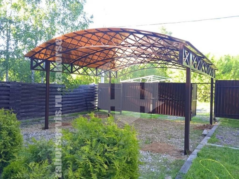 Навес для двух автомобилей пример 1